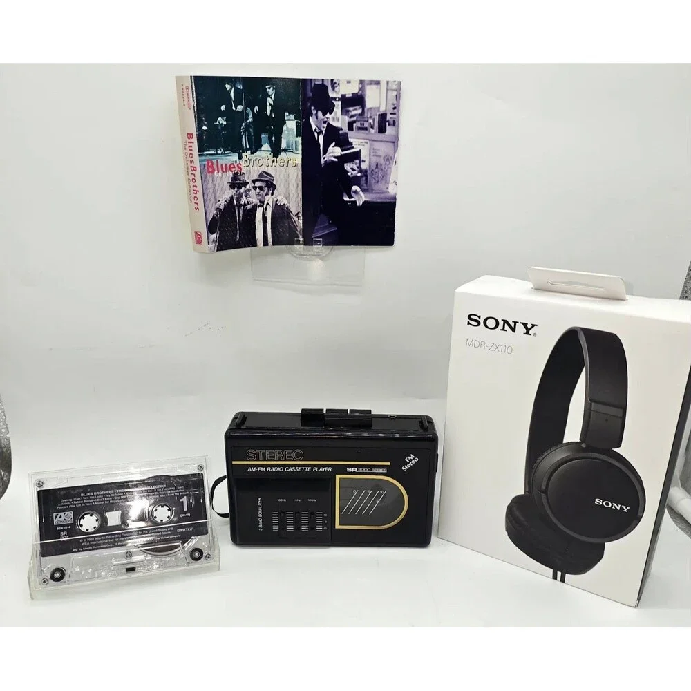 Sears Vintage Radio Cassette Player Bundle - Blues Brothers & NEW Sony...
